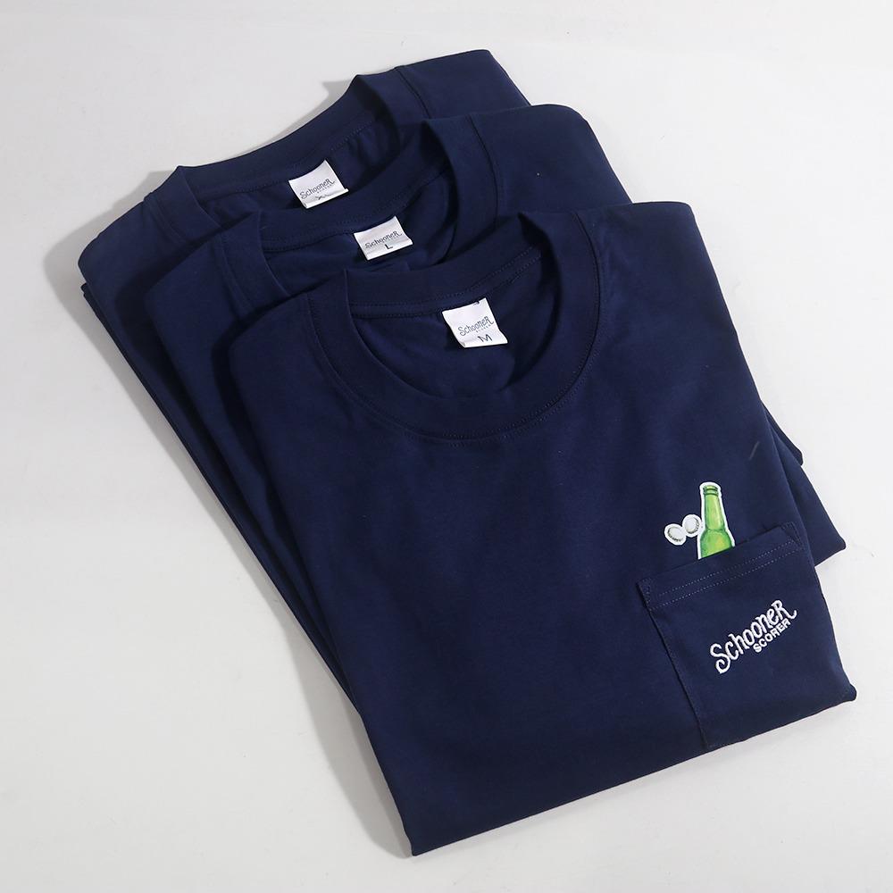 No Beer Survives Embroidered Pocket T